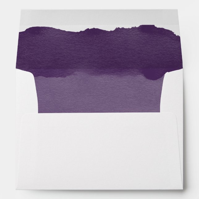 Purple lavender watercolor ombre stripes envelope (Back (Bottom))