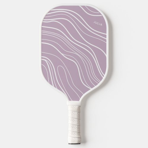 Purple Lavender Wave Modern Personalized Pickleball Paddle