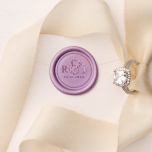 Purple lavender wedding initials wax seal stamp