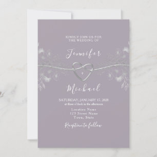 Purple Lavender Wedding Invitation