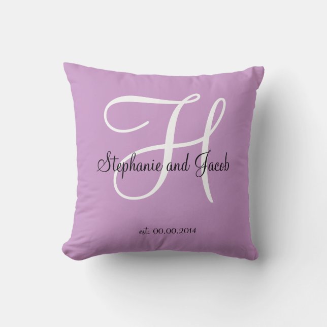 Purple Lavender Wedding keepsake pillow (Front)