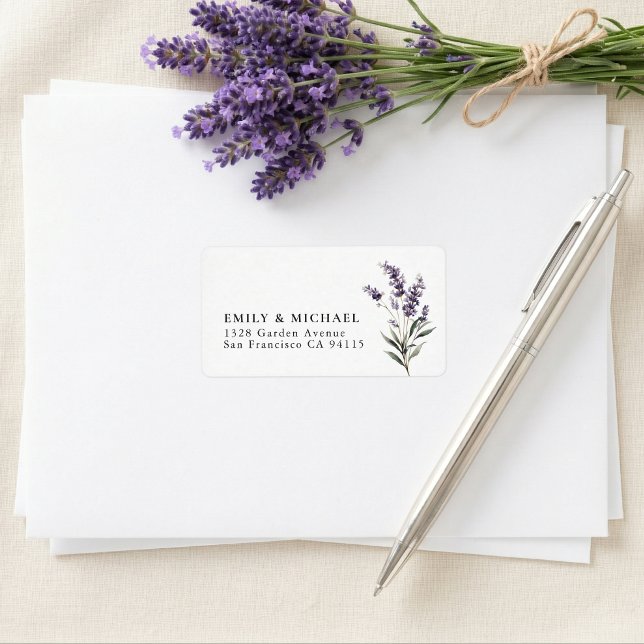 Purple Lavender Wedding Return Address Label (Creator Uploaded)