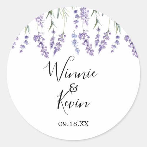 Purple Lavender Wedding Stickers