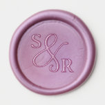 Purple lavender wedding wax seal with initials sticker<br><div class="desc">Wedding invitation wax seal stamp with initials</div>