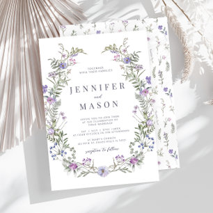 Purple lavender wildflower wedding Invitation