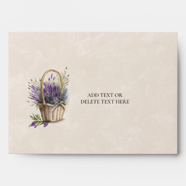 Purple Lavender Wisteria Wedding Envelope (Front)