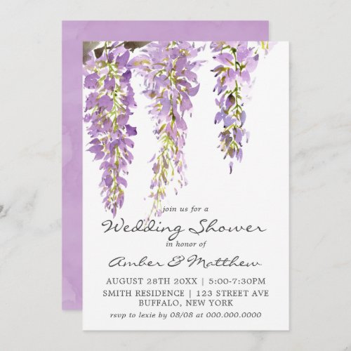 Purple Lavender Wisteria Wedding Shower Invites