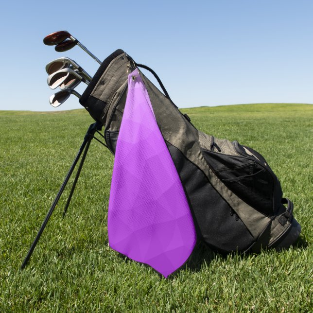 Purple laveneder gradient geometric mesh pattern golf towel (Green)