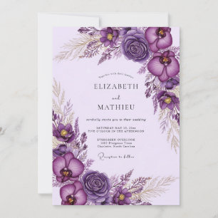 Purple Lavish Bohemian Wedding Invitation