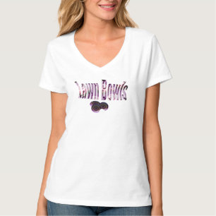 Purple Lawn Bowls And Logo, T-Shirt