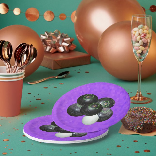 Purple Lawn Bowls, Paper Plates (Multi)