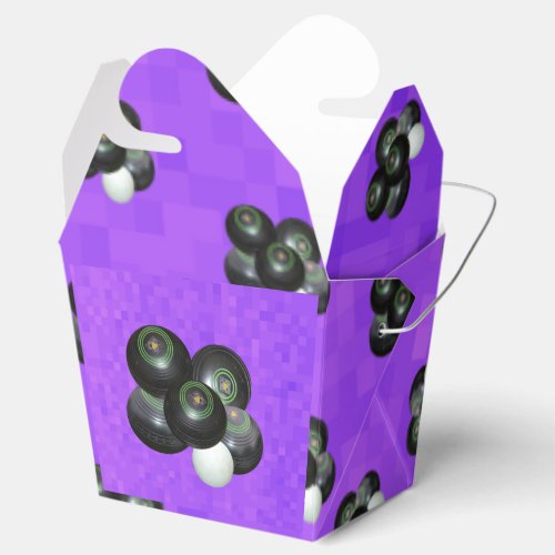 Purple Lawn Bowls Party Favor Box