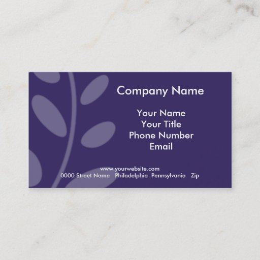 Customizable Purple Leaf Business Card