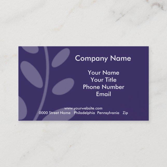 Purple Leaf Business Card (Front)