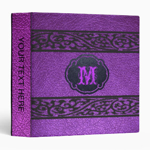 Purple Leather 3 Ring Binder