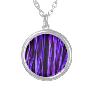 Purple Leather Fringe Fun, Fancy Necklace Jewelry