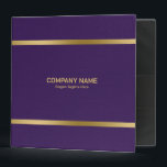 Purple Leather Gold Stripes Accents 3 Ring Binder<br><div class="desc">Elegant image of purple leather with gold tones stripes as an accent. Very flexible design where you can position the frame as you need for your custom information.</div>