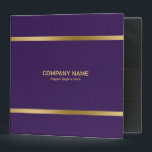 Purple Leather Gold Stripes Accents 3 Ring Binder<br><div class="desc">Elegant image of purple leather with gold tones stripes as an accent. Very flexible design where you can position the frame as you need for your custom information.</div>