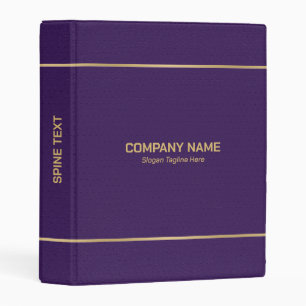 Purple Leather Gold Stripes Accents Mini Binder