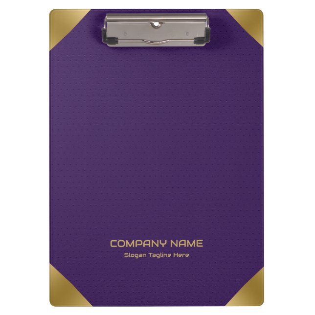 Purple leather image print with gold accents clipboard (Front)