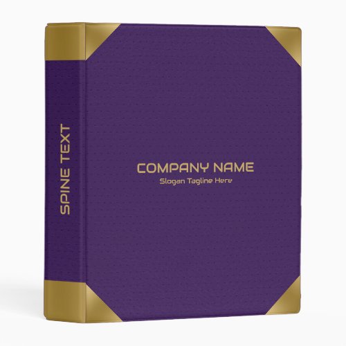  Purple leather image print with gold accents Mini Binder