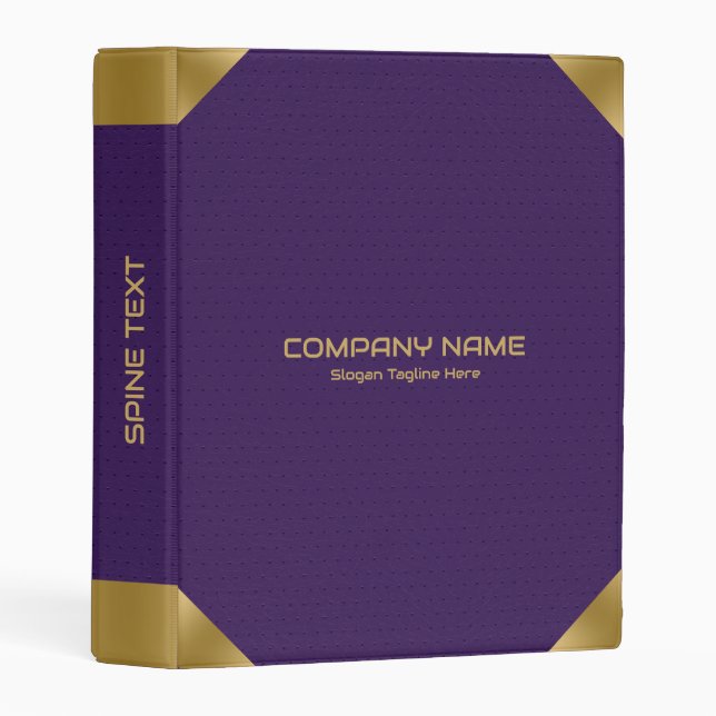 Purple leather image print with gold accents Mini Binder (Front/Spine)