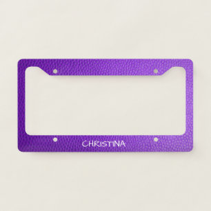 Purple Leather Look Custom License Plate Frame