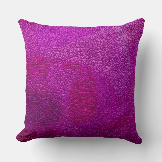 Purple Leather Look Throw Pillow (Front)