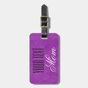Purple Leather Luggage Tag
