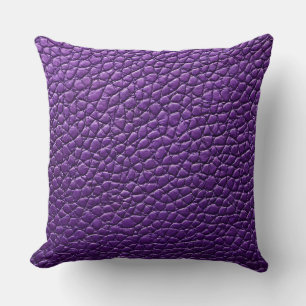 Purple leather pattern throw pillow