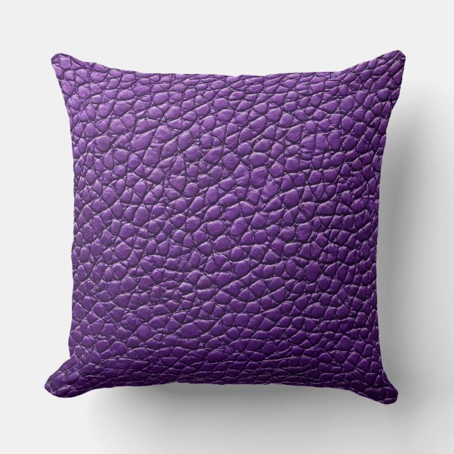 Purple leather pattern throw pillow (Front)