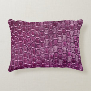 Purple leather texture accent pillow