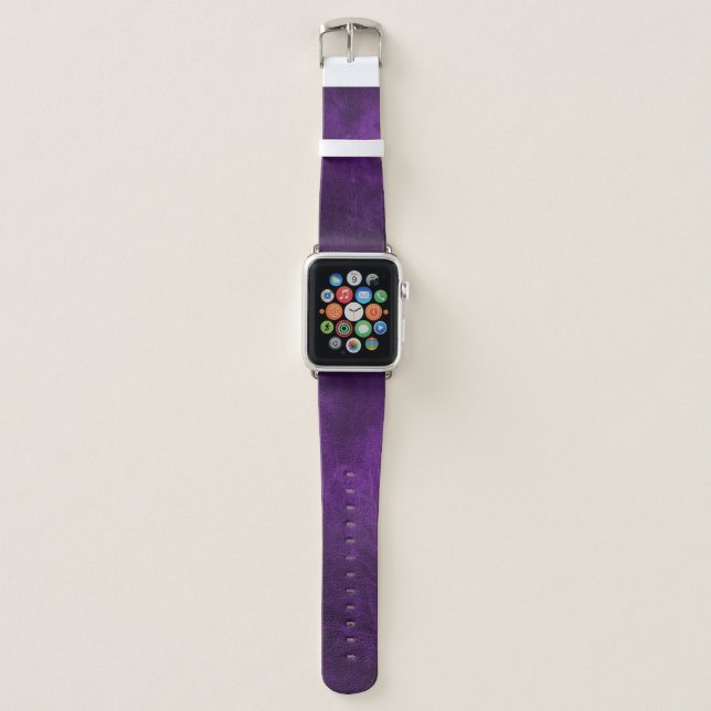 purple leather texture apple watch band (Front)