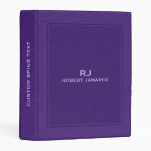 Purple Leather Texture Look 3 Ring Binder