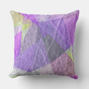 Purple Leather Throw Pillow
