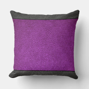Purple Leather Throw Pillow