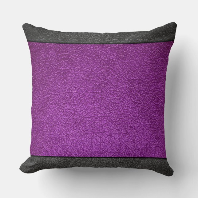 Purple Leather Throw Pillow (Front)