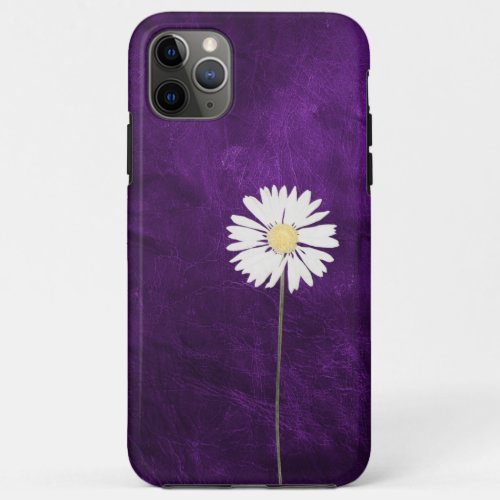 purple leather with daisy iPhone 11 pro max case