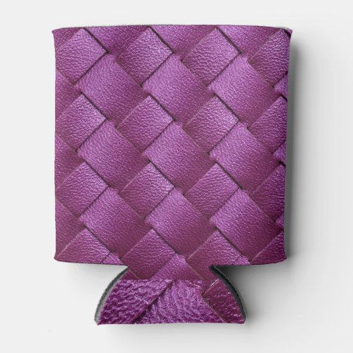 Purple Leather Woven Texture Background Can Cooler