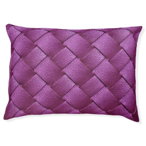 Purple Leather Woven Texture Background Pet Bed