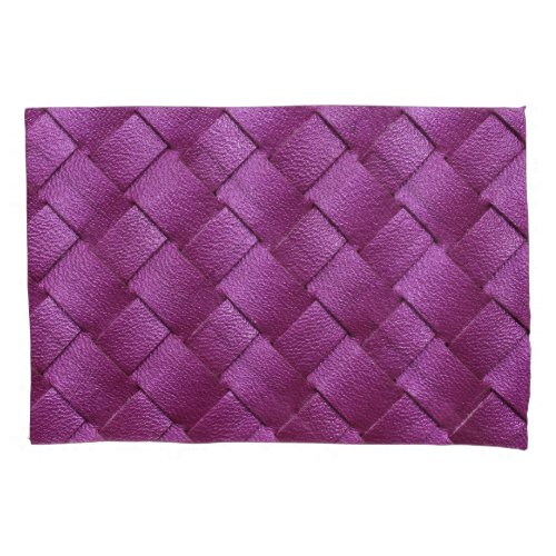 Purple Leather Woven Texture Background Pillow Case