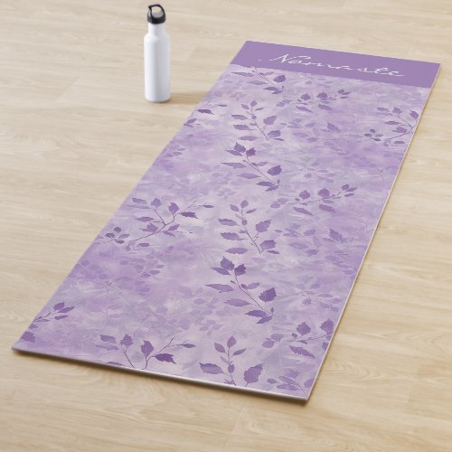 Purple Leaves and Shadows Yoga Mat
