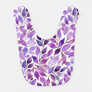 Purple Leaves Baby Bib