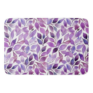 Purple Leaves Bath Mat
