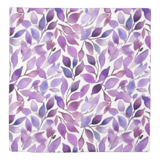 Purple Leaves Duvet Cover