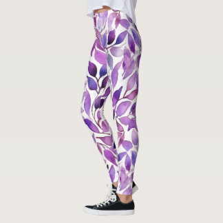 Purple Leaves Leggings