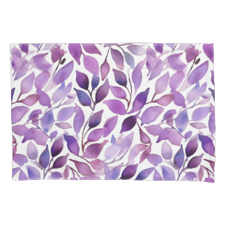 Purple Leaves Pillow Case