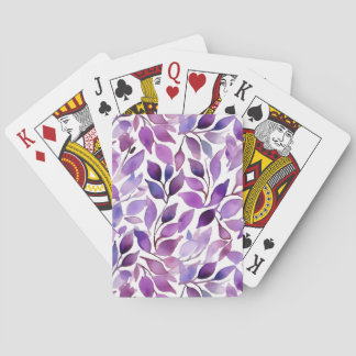 Purple Leaves Poker Cards