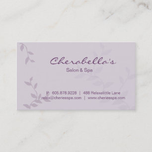 Purple Leaves Salon & Spa Manicure Business Card