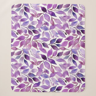 Purple Leaves Sherpa Blanket